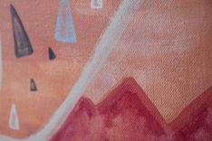 Medium Original Acrylic Painting, "Tribal Bear" 20x16 3 small