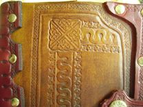 Handcrafted Antiqued Red & Brown Leather Blank Book Journal With A Medieval Appearance 4 small