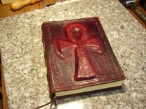 Handcrafted Leather Journal With Embossed Ankh 1 small