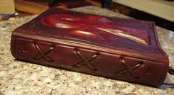 Handcrafted Leather Journal With Embossed Ankh 4 small