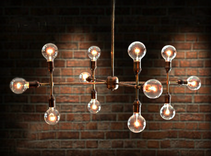 Modern Contemporary Light Sculpture - Multiple Light Edison Bulb Chandelier Lamp 2 small