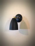 Modern Mid Century Wall Mount Light Matte Black & Brass Loft Sconce 2 small