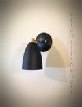 Modern Mid Century Wall Mount Light Matte Black & Brass Loft Sconce 1 small