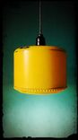 Reclaimed Yellow Ceiling Fan Housing Upcycled Hanging Pendant Lamp 3 small