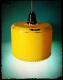 Reclaimed Yellow Ceiling Fan Housing Upcycled Hanging Pendant Lamp 5 small