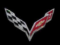 Chevrolet Corvette Crystallized Car Emblem Bling Chevy Genuine European Crystals Bedazzled 1 small