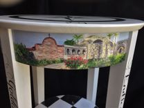 Hand Painted Southern California Themed Accent Table 6 small