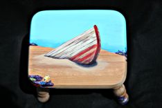 Hand Painted Underwater Themed Child's Footstool 5 small