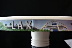 Custom Painted Dining Room Table With Travel Theme 3 small