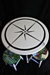 Custom Painted Dining Room Table With Travel Theme 1 small