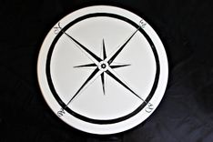 Custom Painted Dining Room Table With Travel Theme 6 small