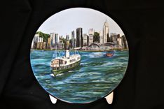 Custom Painted Hong Kong Themed Kitchen Stool 1 small