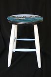 Custom Painted Hong Kong Themed Kitchen Stool 2 small