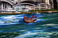 Custom Painted Hong Kong Themed Kitchen Stool 5 small