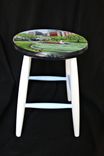 Custom Painted Boston Themed Kitchen Stool 2 small