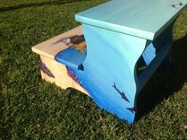 Hand Painted Shipwreck Theme Stepstool 4 small