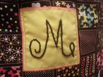 Custom Made Fabric Tote Bag With Beaded Monogram 2 small