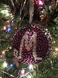 Sequin Ball Christmas Ornaments - Monogram 1 small