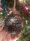Sequin Ball Christmas Ornaments - Monogram 2 small