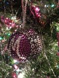 Sequin Ball Christmas Ornaments - Monogram 3 small