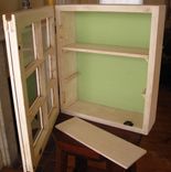 Antiqued Window Cabinet 2 small
