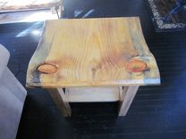 Spalted Curly Maple Side Table With Live Edge Pine 1 small