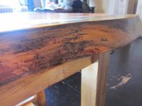Spalted Curly Maple Side Table With Live Edge Pine 3 small