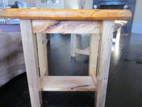 Spalted Curly Maple Side Table With Live Edge Pine 2 small