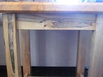 Spalted Curly Maple Side Table With Live Edge Pine 4 small