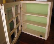 Antiqued Window Cabinet 1 small