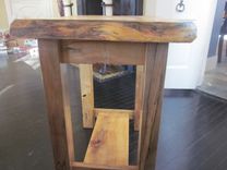 Spalted Curly Maple Side Table With Live Edge Pine 1 small