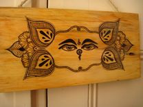 Buddha Wisdom Eyes Hanging Sign 2 small