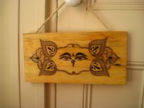 Buddha Wisdom Eyes Hanging Sign 5 small