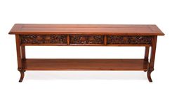 Sofa Back Table 3 Carved Drawers By Robert Seliger 2 small