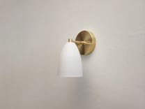 Straight Arm Wall Sconce - Matte White And Gold Sconce - Modern Lighting Ing 1 small