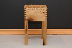 Stout Stool In White Walnut And Manila 1 small
