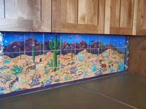 Back Splash Mural Hand Painted On Ceramic Tile Panels 1 small