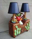 Ceramic Candelabra/ Area Lamp, Artistic Lighting Fixture 2 small