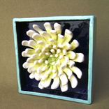 Ceramic Mum Flower Shadow Box Wall Hanging 3 small