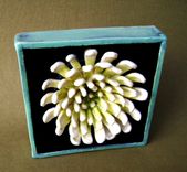 Ceramic Mum Flower Shadow Box Wall Hanging 4 small