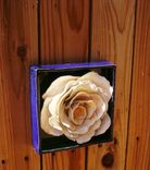 Mothers Day Gift, White Rose Flower Box, Ceramic Wall Hanging 4 small