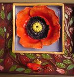 Flower Box Trio Wall Hanging , Home Or Garden Decor Mosaic Sculpture 5 small