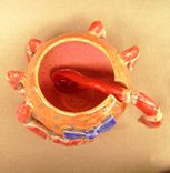 Jack The Crab Sugar/ Sauce Bowl With Dipping Spoon/Claw, Ceramic 1 small