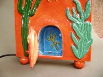 A Very Arizona Ceramic Lamp Base. 2 small