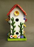 Bird Condo Flower Garden Ceramic House 3 small