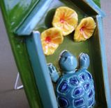 Desert Tortoise And Flowers Ceramic House Plaque 1 small