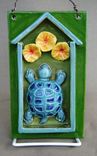 Desert Tortoise And Flowers Ceramic House Plaque 3 small