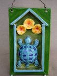 Desert Tortoise And Flowers Ceramic House Plaque 4 small