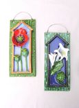 Trumpet Flower Wall Plaque, Ceramic 3-D Tile. 1 small