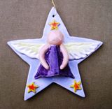 Sale...Star Angel Ceramic Ornament 2, 25 Percent Off, Ready To Ship 1 small